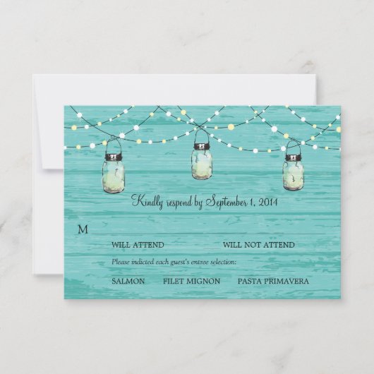 RSVP Mason Jar Wedding Kaartje (Voorkant)