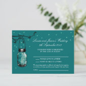 RSVP Mason Jar Wedding Kaartje (Staand voorkant)