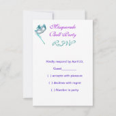 RSVP Masquerade Ball Party Blauwgroen Blauwe Paars (Achterkant)