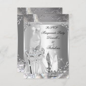 RSVP Masquerade Party Fabulous 50 Zilver (Voorkant / Achterkant)