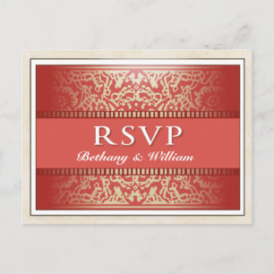 RSVP Matching Briefkaart King Queen Hearts Vegas