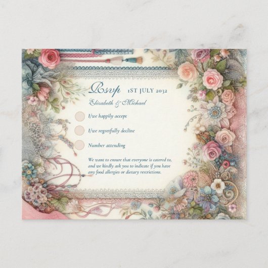 RSVP Maximalist  Bloemen Menu Shabby Chic (Voorkant)