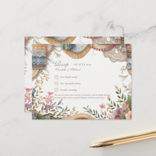 RSVP Maximalist  Bloemen Menu Shabby Country (Voorkant / Achterkant in situ)