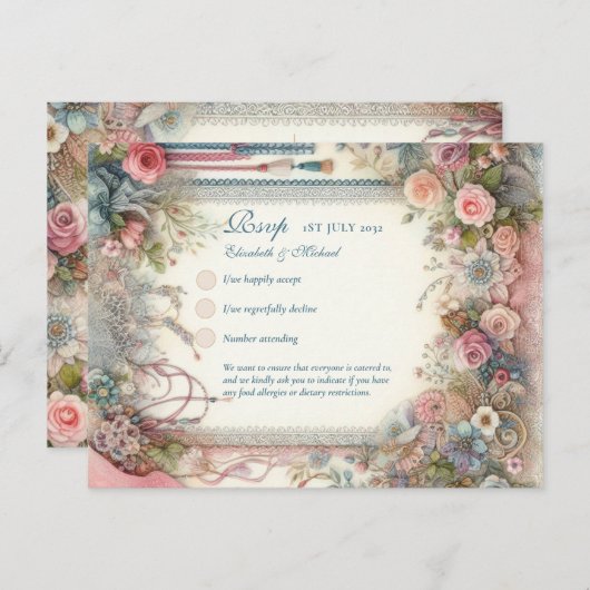 RSVP Maximalist Bloemen Menu Shabby Country (Voorkant / Achterkant)