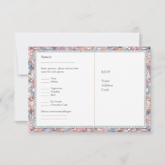 RSVP Maximalist Bloemen Menu Shabby Country (Achterkant)