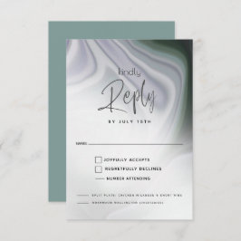 RSVP MEAL CHOICE | Abstract Dusty Jade en Violet