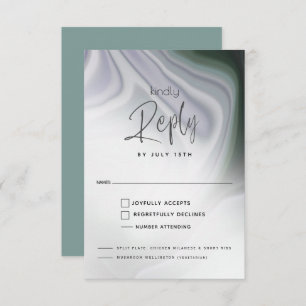RSVP MEAL CHOICE   Abstract Dusty Jade en Violet