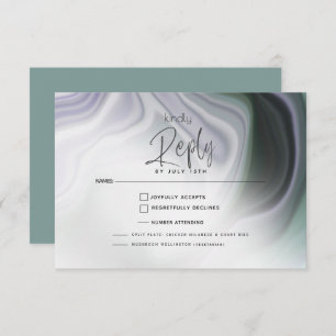 RSVP MEAL CHOICE   Abstract Dusty Jade en Violet