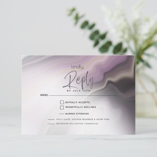 RSVP MEAL CHOICE | Plum Paars Airborstel Marmer (Staand voorkant)