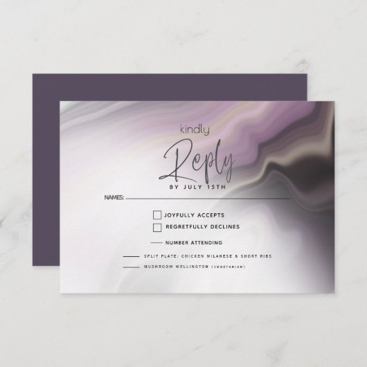 RSVP MEAL CHOICE | Plum Paars Airborstel Marmer (Voorkant / Achterkant)