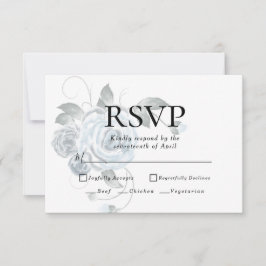 RSVP | Menu Choices Waterverf Dusty Blue Floral