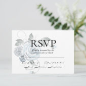 RSVP | Menu Choices Waterverf Dusty Blue Floral (Staand voorkant)