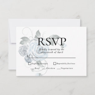 RSVP   Menu Choices Waterverf Dusty Blue Floral