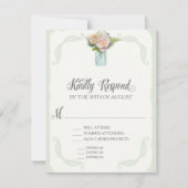 RSVP Menu Keuze Mason Jar Rozen Script Typografie (Voorkant)
