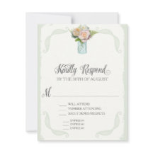 RSVP Menu Keuze Mason Jar Rozen Script Typografie