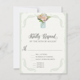 RSVP Menu Keuze Mason Jar Rozen Script Typografie