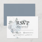 RSVP | Menu Keuzes Waterverf Stofblauwe Bloemen (Voorkant / Achterkant)
