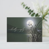 RSVP Menu Sage Green Full Moon Dragonfly Pond Kaart (Staand voorkant)