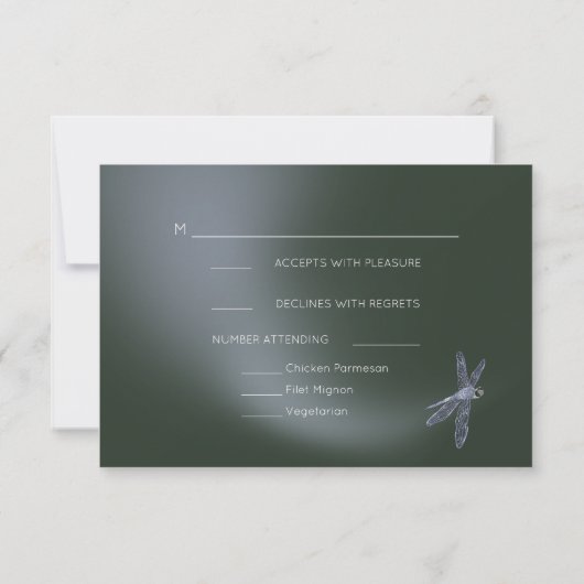 RSVP Menu Sage Green Full Moon Dragonfly Pond Kaart (Achterkant)