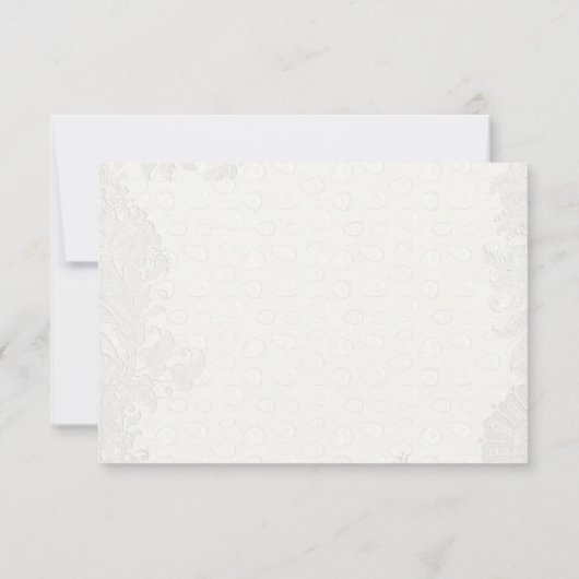 RSVP met Antiek fiets op White Peacock Backgro (Achterkant)