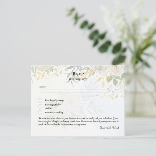 RSVP met de Witte Renery van de Sjabloon van het M Briefkaart (Staand voorkant)