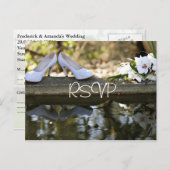 RSVP met foto van het Wit Weddenschap Uitnodiging Briefkaart (Voorkant / Achterkant)