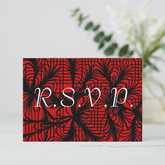RSVP met Kinder rode en zwarte spiderweb (Staand voorkant)
