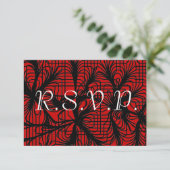 RSVP met Kinder rode en zwarte spiderweb Kaartje (Staand voorkant)