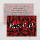 RSVP met Kinder rode en zwarte spiderweb Kaartje (Voorkant / Achterkant)