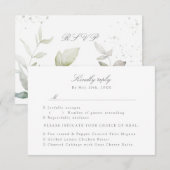 RSVP met maaltijdkeuzes waterverf bladerblad (Voorkant / Achterkant)