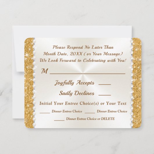 RSVP met MENU Choice, 50e Jubileum Gold, Kaart (Achterkant)