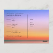 RSVP met Menu Sjabloon Beach Tropical Sunset (Achterkant)