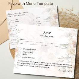 RSVP met Menu Sjabloon Boho Pampas Grass