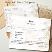 RSVP met Menu Sjabloon Boho Pampas Grass