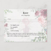 RSVP met Menu Sjabloon Burgundy Roze Rozen (Voorkant)