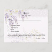 RSVP met Menu Sjabloon Paarse Blauwe Regen Bloemen (Voorkant)
