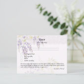 RSVP met Menu Sjabloon Paarse Blauwe Regen Bloemen (Staand voorkant)