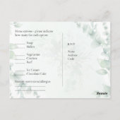 RSVP met Menu Sjabloon Rustic Eucalyptus Leaves (Achterkant)