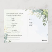 RSVP met Menu Sjabloon Rustic Eucalyptus Leaves (Achterkant)