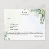 RSVP met Menu Sjabloon Rustic Eucalyptus Leaves (Voorkant)