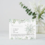 RSVP met Menu Sjabloon Rustic Greenery Leaf Boho (Staand voorkant)