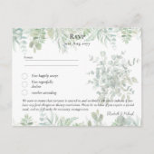 RSVP met Menu Sjabloon Rustic Greenery Leaf Boho (Voorkant)