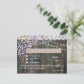 RSVP met Menu Sjabloon Rustic Wisteria Lace (Staand voorkant)