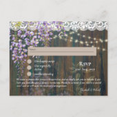 RSVP met Menu Sjabloon Rustic Wisteria Lace (Voorkant)