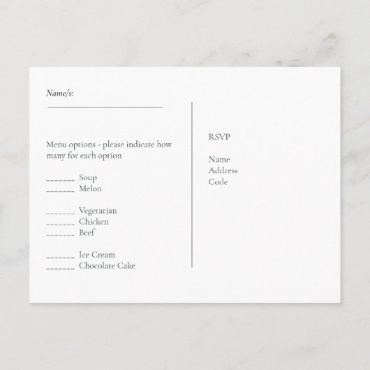 RSVP met Menu Sjabloon Rustic Wisteria Lace (Achterkant)