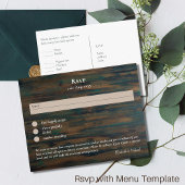RSVP met Menu Sjabloon Rustic Wood Woodland