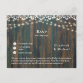 RSVP met Menu Sjabloon Rustieke Houten Kant Lichtj (Voorkant)