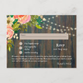 RSVP met Menu Sjabloon Rustieke Roze Bloemen Licht (Voorkant)
