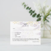 RSVP met Menu Sjabloon Wisteria Paarse Bloemen (Staand voorkant)