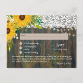 RSVP met menukaart sjabloon rustieke zonnebloemen  Briefkaart (Voorkant)